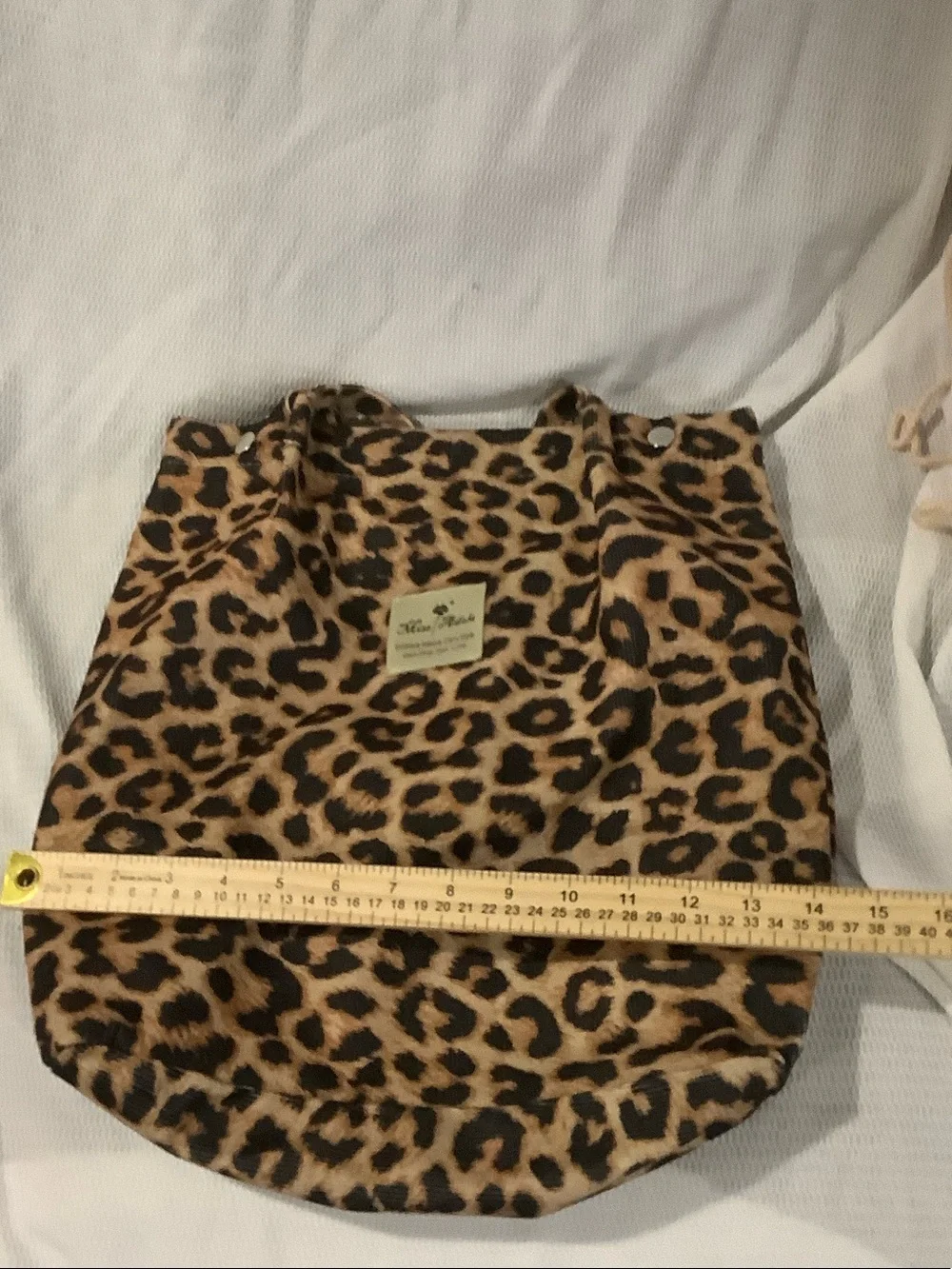 Leopard Print Canvas Tote Bag in Brown